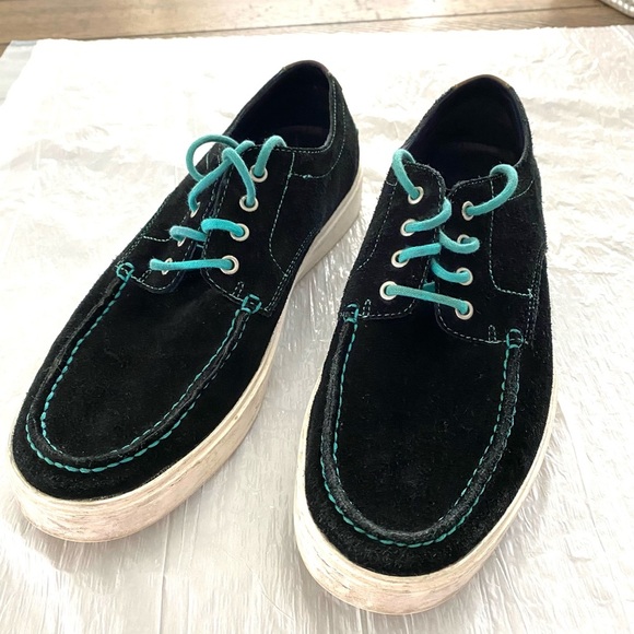 Cole Haan sneaker Oxford black suedeBergen Mac Oxford SZ 9 M has turquoise laces main image 4